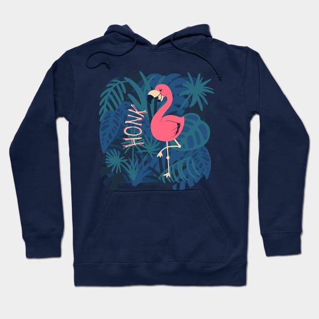 Flamingo Honk Hoodie by Abbilaura